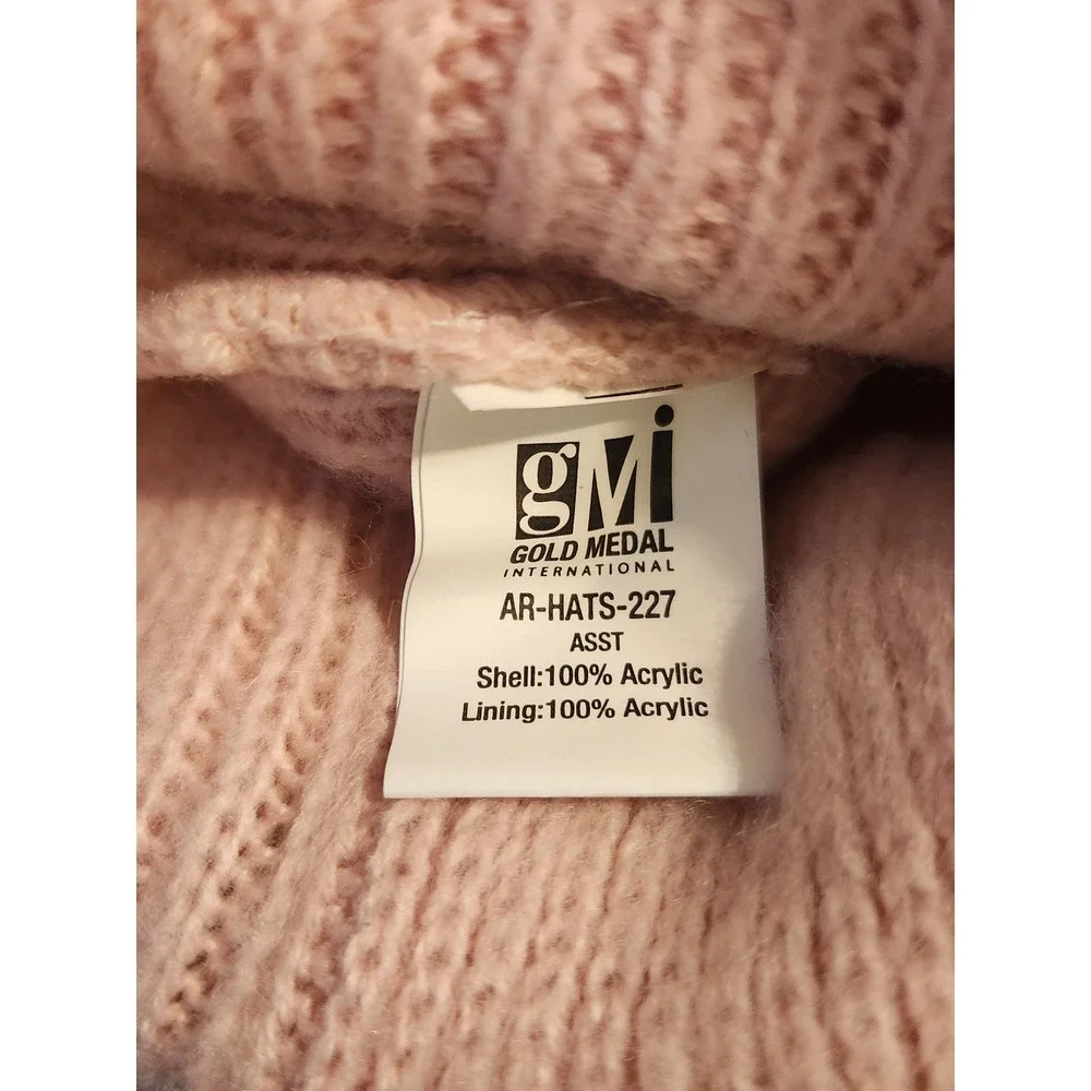 Alexa‎ Rose Womens Ribbed Knit Cuffed Beanie Hat Blush Pink One Size